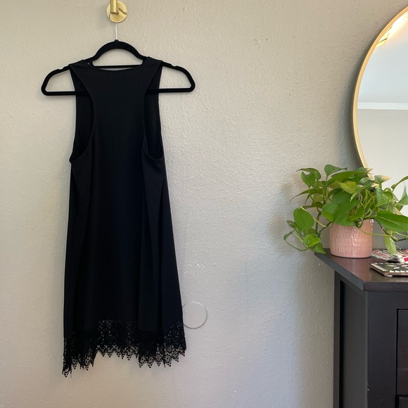 Leith Black Racerback Tank Dress w/Crochet Hem - Picture 3 of 7